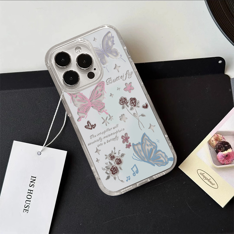 HP เคสประโยคผีเสื้อที่สวยงาม OPPO A1k C2 A3s A15/A15s A16 A16k e A17/A17k A18/A38 A53/A33 A54 A57/A7