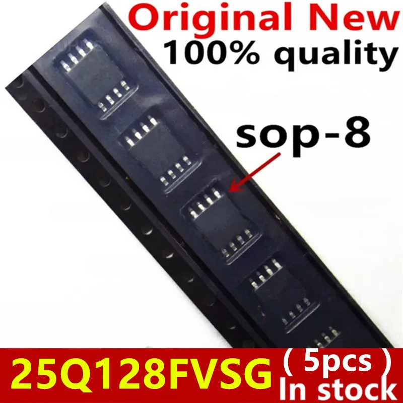 (5 ชิ้น) 100% ใหม่ W25Q128FVSSIG W25Q128FVSG 25Q128FVSIG 25Q128FVSG 25Q128 sop-8 ชิปเซ็ต