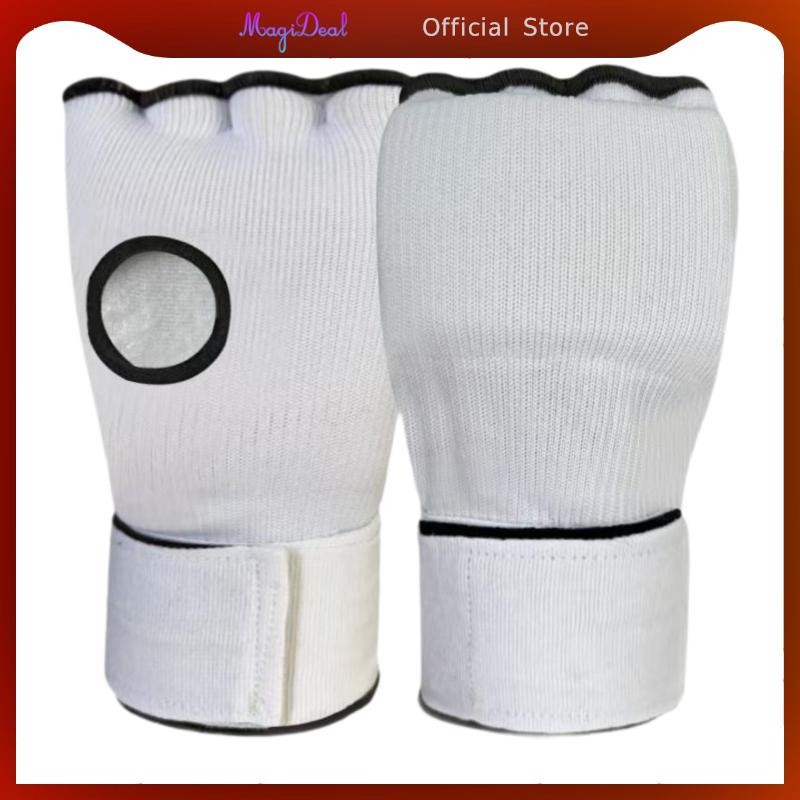 MagiDeal Boxing Hand Wraps ถุงมือด้านใน Quick สายรัดข้อมือปรับสบายถุงมือครึ่งนิ้วสําหรับ Punching Training Mma Sanda