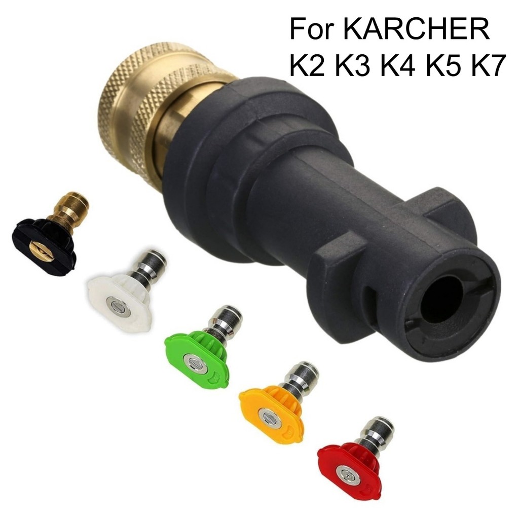 สําหรับ Karcher Wash Gun Adapter ถึง 1/4 "Quick Connect Fitting 5 หัวฉีดสเปรย์สําหรับ K2 K3 K4 K5 K7