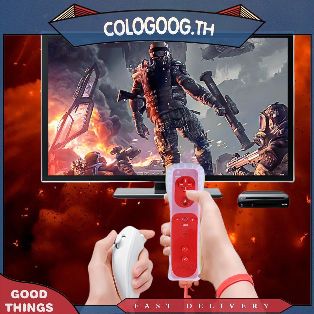 [goog.th] 2 In 1 Built In Motion Plus รีโมทคอนโทรลจอยสติ๊ก Joypad สําหรับคอนโซล Wii Wii U