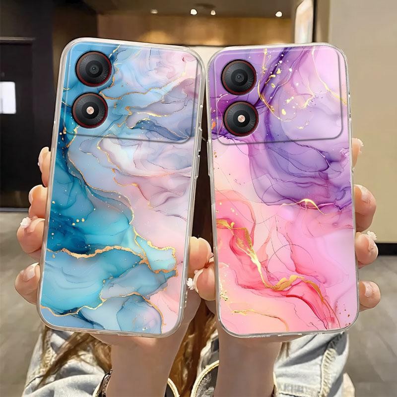 สําหรับ ZTE Blade A35 A34 กรณีซิลิโคนนุ่มกันกระแทกเคสโทรศัพท์ ZTE ใบมีด A55 A54 A53 Pro ดอกไม้หินอ่อนล้างปกหลัง