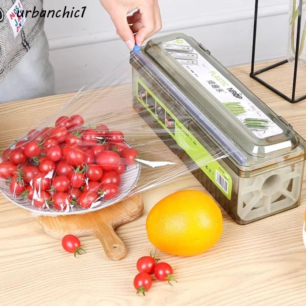 Urbanchic Cling เครื่องตัดฟิล์ม,พลาสติก Sharp Food Wrap Dispenser,ในครัวเรือนฟอยล์ผู้ถือReusableเครื่องตัดฟิล์มกล่องตัดสําหรับห้องครัวเครื่องมืออุปกรณ์เสริม