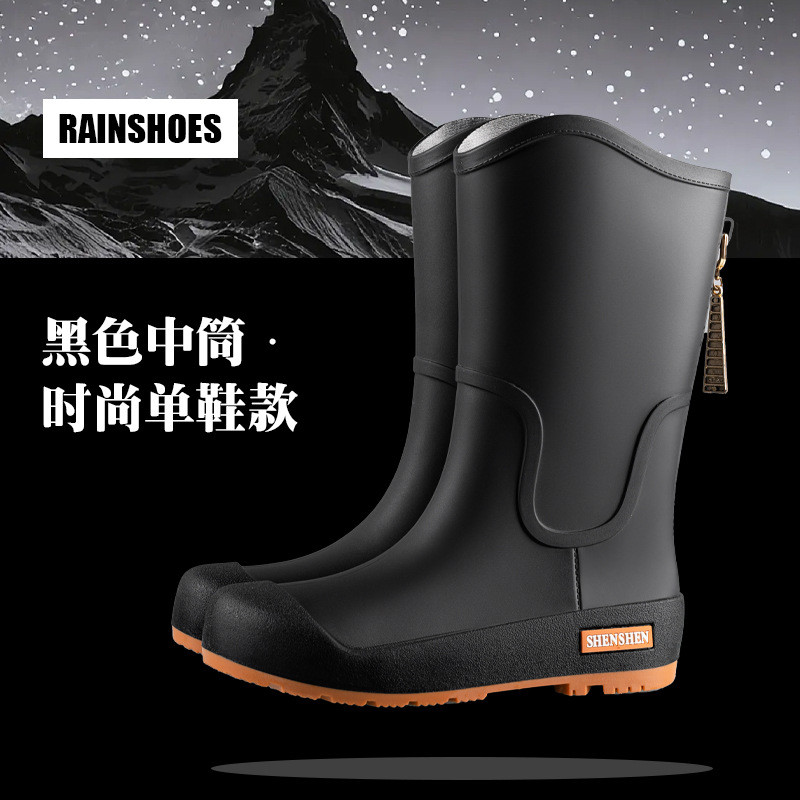 แฟชั่น รองเท้าบูทกันฝนผู้หญิงแบบท่อยาวสไตล์ใหม่, รองเท้ายางกันลื่นกันน้ํา, รองเท้าบูทสตรีทุกคู่