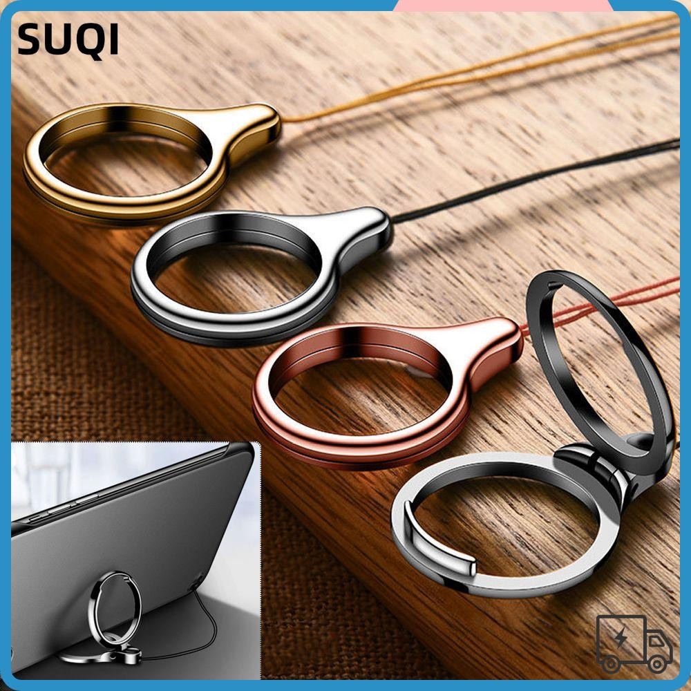 Suqi 2 in 1 ห่วงคล้องนิ้ว แบบสากล สําหรับขาตั้งโทรศัพท์มือถือ โลหะ