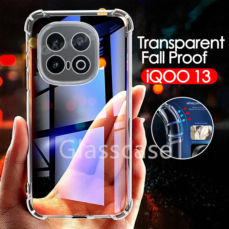 ปลอกสําหรับ Vivo iQOO 13 1 3 iQOO13 13iQOO V2408A 5G 2024 โปร่งใส TPU เคสโทรศัพท์นุ่มกันกระแทกป้องกั