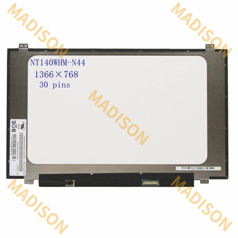 14.0มะเขือเทศจอแสดงผล LCD NT140WHM-N44พอดี N140BGA-EA4 Rev. C1 NT140WHM-N31 HD 1366*768 EDP 30pin เม