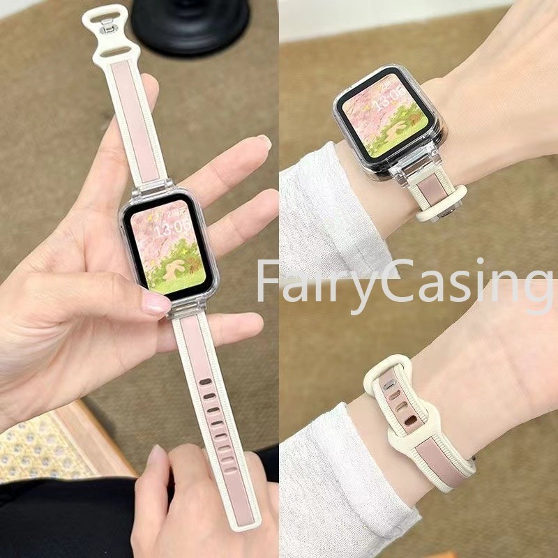 สายรัดสําหรับ เสี่ยวหมี่ สมาร์ทวง8 9ที่ใช้งานสร้อยข้อมือสายนาฬิกาข้อมือสําหรับ เรดมี่ สมาร์ทวง2 3อุปกรณ์เสริมเปลี่ยนสายรัดซิลิโค