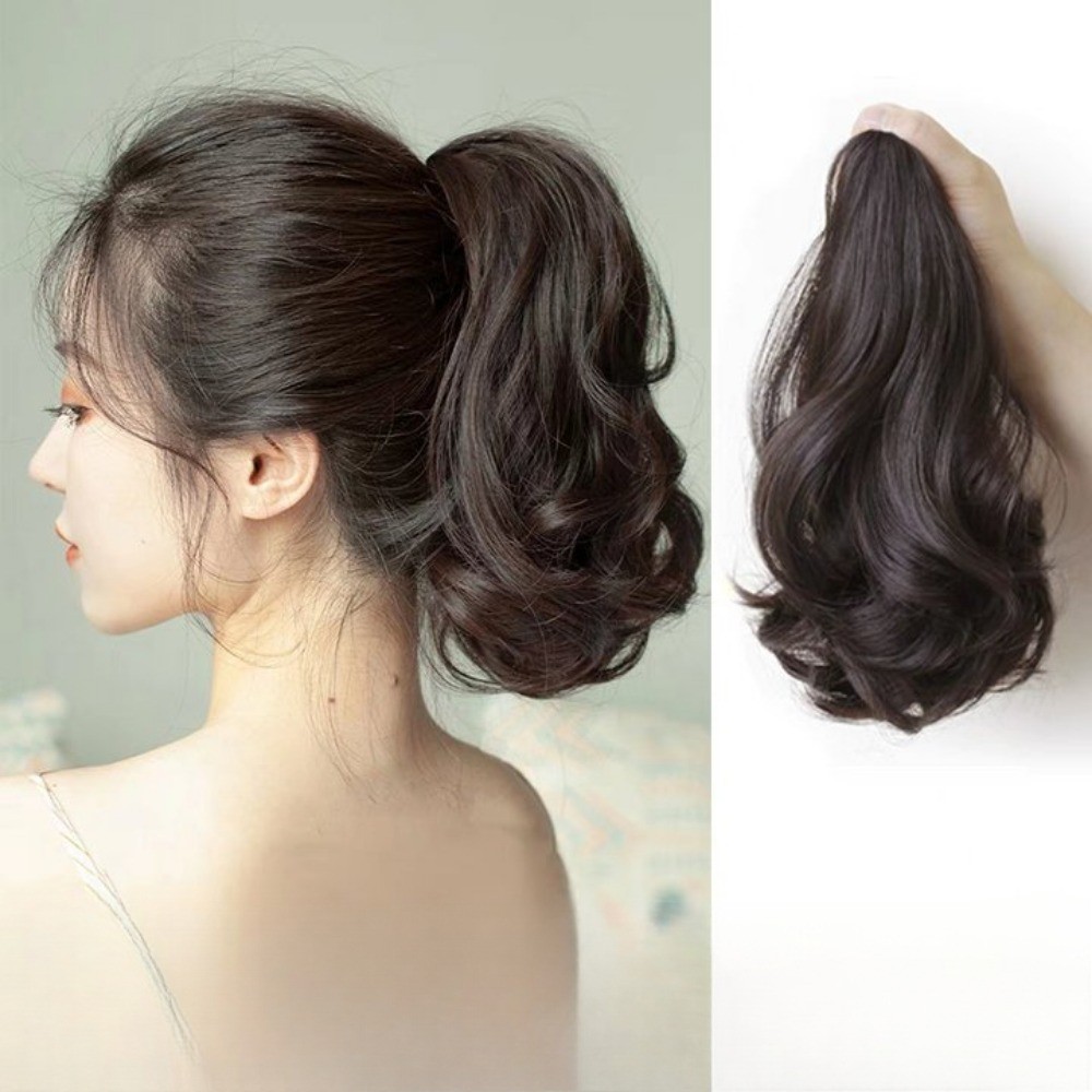 หางม้าสูงปุยหยิกคลิปบนวิกผมจําลองเพิ่มปริมาณผมผู้หญิงส่วนขยาย