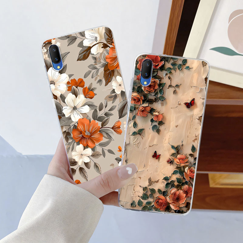 สําหรับ VIVO V11 V11 V15 V15 Pro V11i กรณีหรูหราเคสโทรศัพท์สําหรับ VIVO Z3i หินอ่อนผีเสื้อดอกไม้น่ารักใสซิลิโคนอ่อนนุ่มฝาครอบป้องกัน