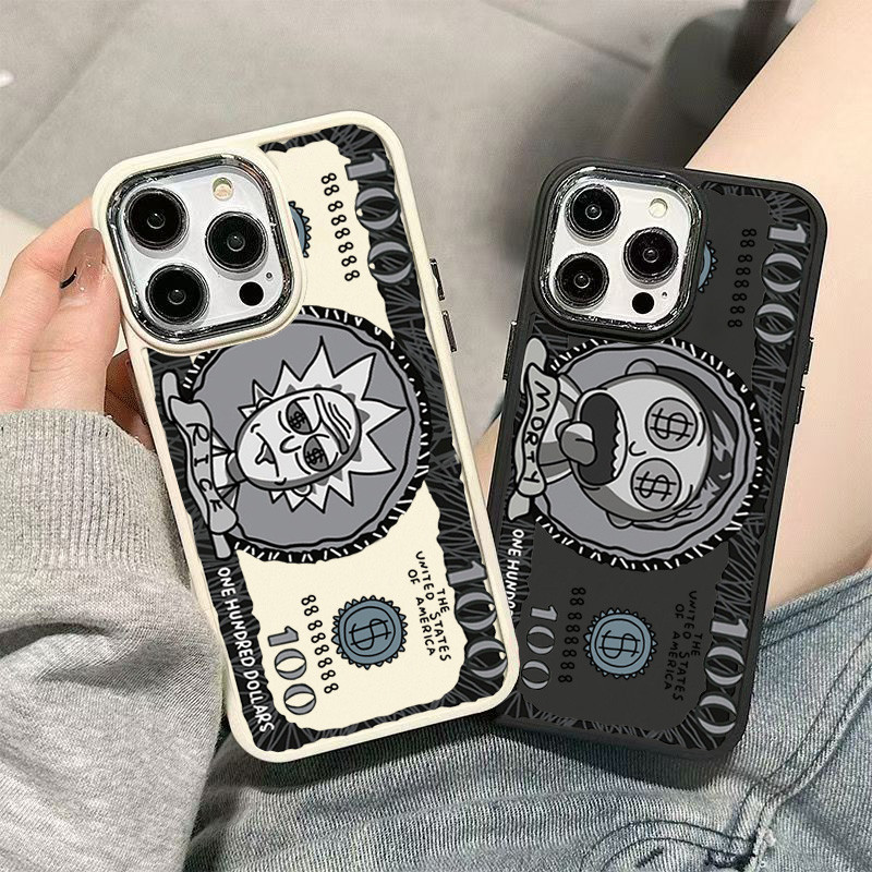 ตลกธนาคารหมายเหตุเงินเคสโทรศัพท์สําหรับ ไอโฟน 16 11 12 13 มือโปร 14 15 บวก เอ็กซ์อาร์ ชุบโลหะเลนส์กรอบกันกระแทกกรณี