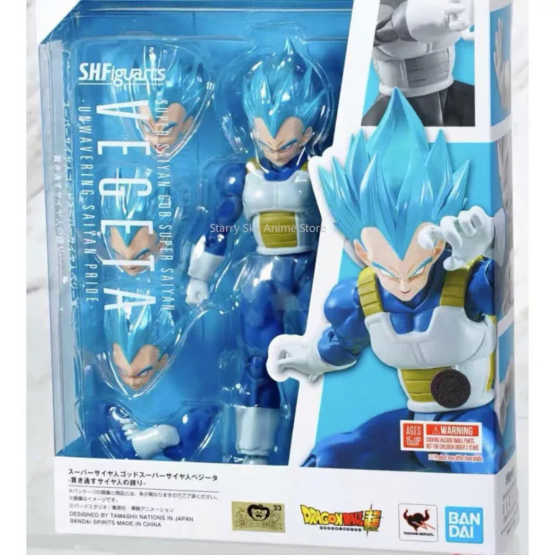 100% Original Bandai Sh Figuarts Shf Dragon Ball Vegeta Blue Hair Action Figures Anime Model Toys Fi