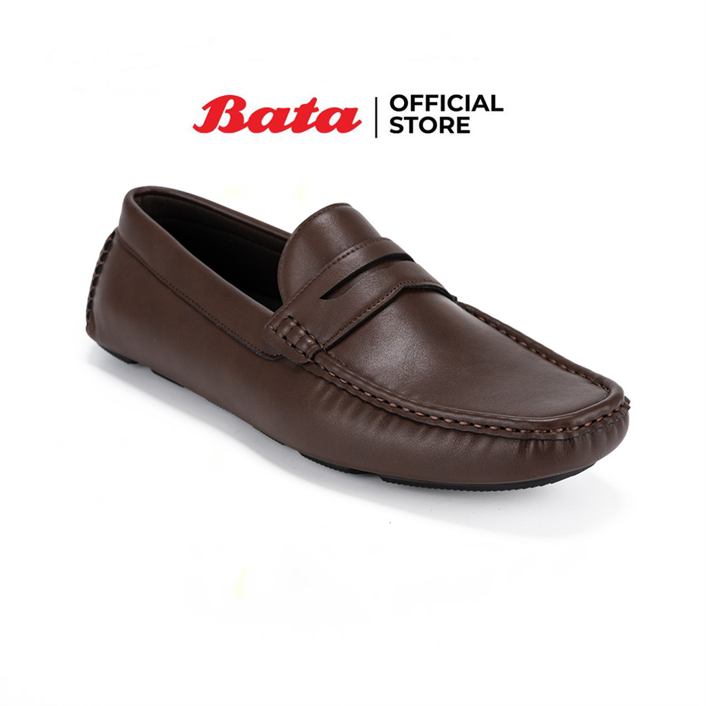 Bata บาจา รองเท้ามอคคาซีนแบบสวม ใส่ง่ายน้ำหนักเบา รองรับน้ำหนักเท้า สำหรับผู้ชาย สีน้ำตาล 8314136