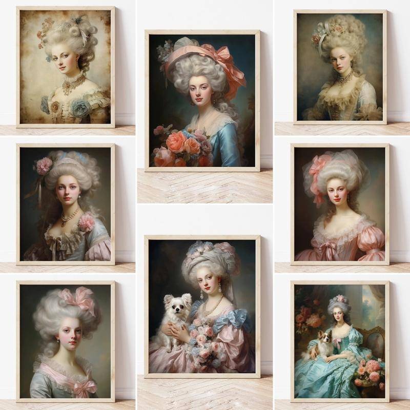 Marie Antoinette พิมพ์ลายศิลปะวินเทจกุหลาบ | ศิลปะผนัง | ศิลปะโบราณ | ดิจิตอล | ดาวน์โหลดทันที | ศิลปะที่พิมพ์ได้ | โปสเตอร์แคนวาส