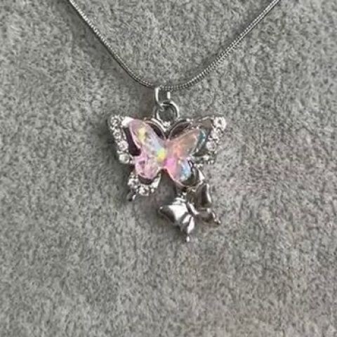 สร้อยคอผีเสื้อ เรซิ่น เครื่องประดับ แฟชั่น งานเกาหลี N190 - รูปที่ 3