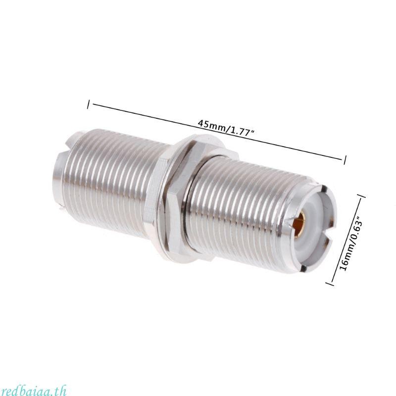 Redbaiaa UHF SO239 Female To Female Jack Nut Bulkhead Panel Mount Adapter Connector Strai