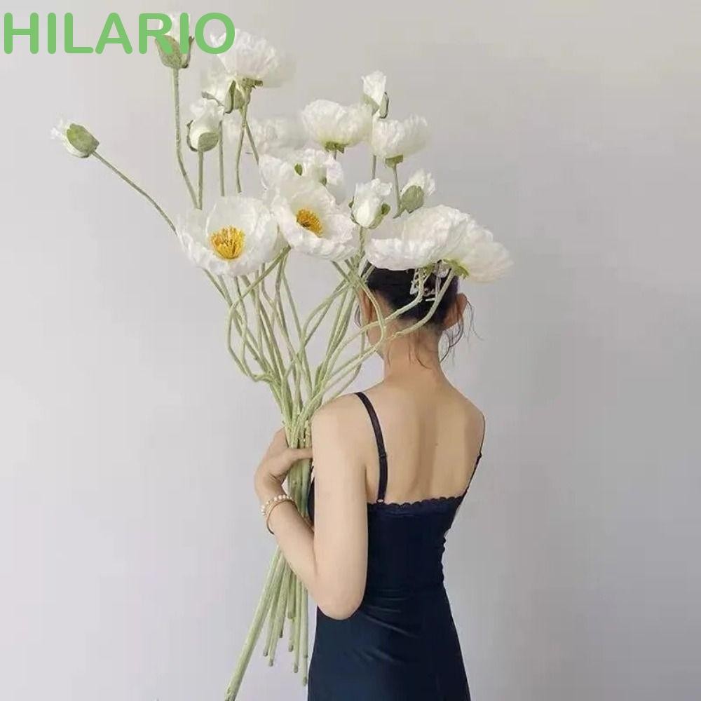 สาขา HILARIO Poppies, DIY ดอกป๊อปปี้ปลอมที่สวยงาม, พืชปลอมหรูหราขนาดใหญ่คุณภาพสูงดอกไม้ประดิษฐ์งานแต่งงาน