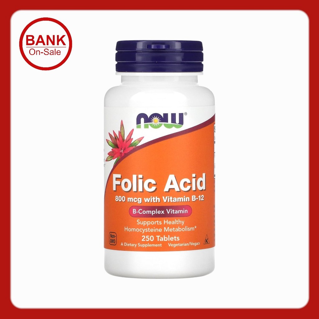 NOW Foods, Folic Acid, 800 mcg, 250 Tablets