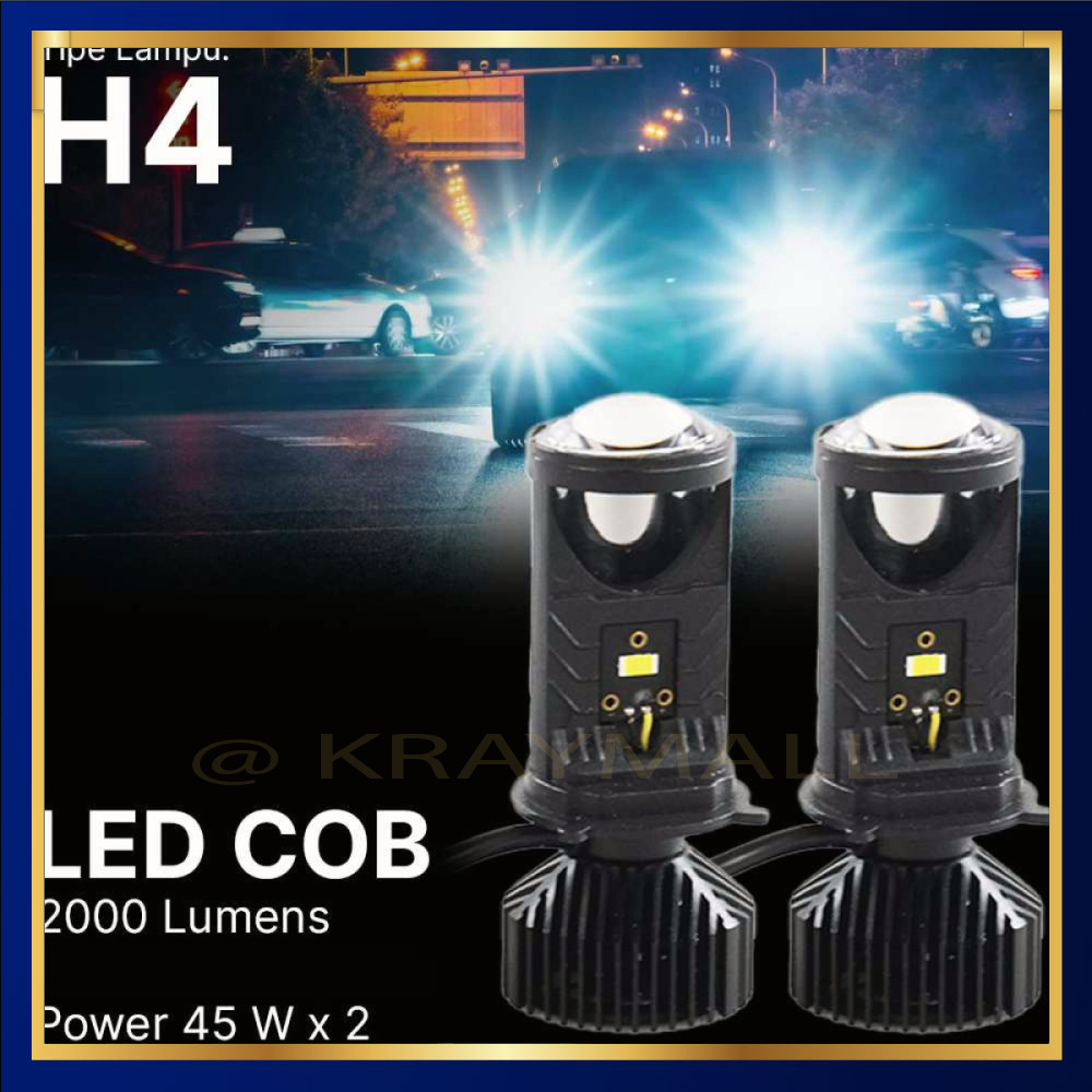 ไฟสูง LED H4 COB ไฟหน้ารถ 2000lm DC 9-36V 2 ชิ้น - Y6D