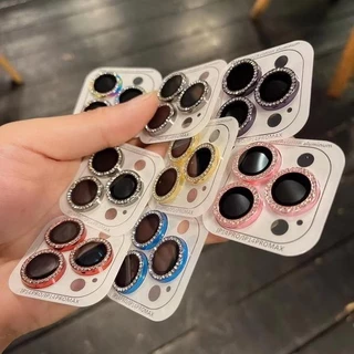 หรูหราแฟลชเพชรฝาครอบเลนส์กล้องสําหรับ For ไอโฟน 16 15 14 13 12 11 Pro Max 7 8 Plus MINI ตัวป้องกันเลนส์กล้อง ด้านหลัง