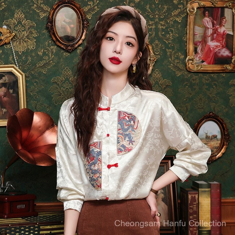 Fast Shipping เสื้อผ้าผู้หญิงสไตล์จีนปรับปรุงชุดฮั่นเครื่องแต่งกายสไตล์ชนเผ่าชุดราชวงศ์ถังเสื้อสไตล์จีนของผู้หญิงชุดกี่เพ้าชุดฮั่นใส่ทุกวันชุดจีนใหม่กระโปรงหน้าม้าของผู้หญิงสไต