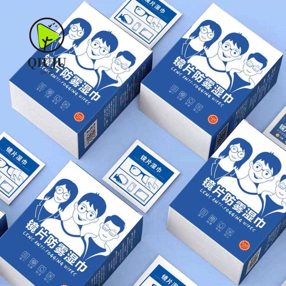 ชิวจู 100ชิ้นแผ่นทําความสะอาดแว่นตา,แห้งเร็ว ไร้ร่องรอย ป้องกันหมอกแว่นตาเช็ด,ลบน้ํามันทิ้งกําจัดฝุ่นโทรศัพท์มือถือผ้าเช็ดหน้าจอ