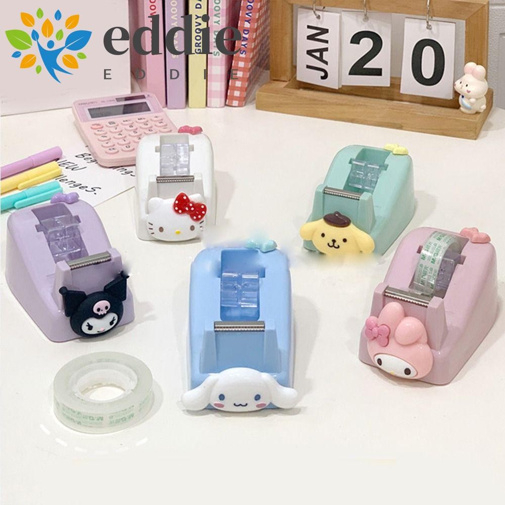 Edie แท่นตัดเทป, DIY ตกแต่งห่อของขวัญผู้ถือเทป, การ์ตูน Washi เทป Cinnamoroll Kuromi My Melody เทปเครื่องมือตัดอัลบั้ม