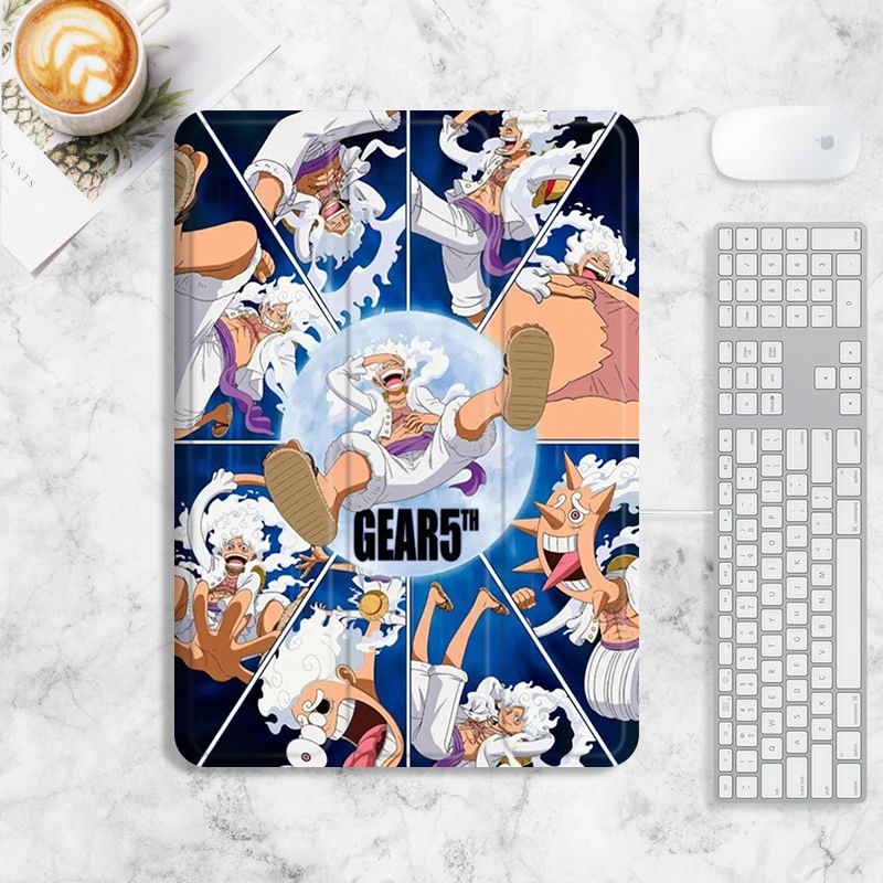 One Piece Luffy Gear 5กรณีiPad gen10 pro11 2022 pro12.9 pro13 2024 กรณีiPad air4/5/6 10.2 gen7/8/9 mini4/5/6/7 กรณี