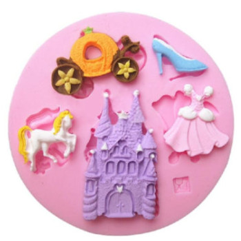 ชุดเจ้าหญิง Carriage Castle แม่พิมพ์ซิลิโคนช็อกโกแลต Fondant Mould DIY Clay สบู่ชุดเครื่องมือตกแต่งเค้กอุปกรณ์เบเกอรี่