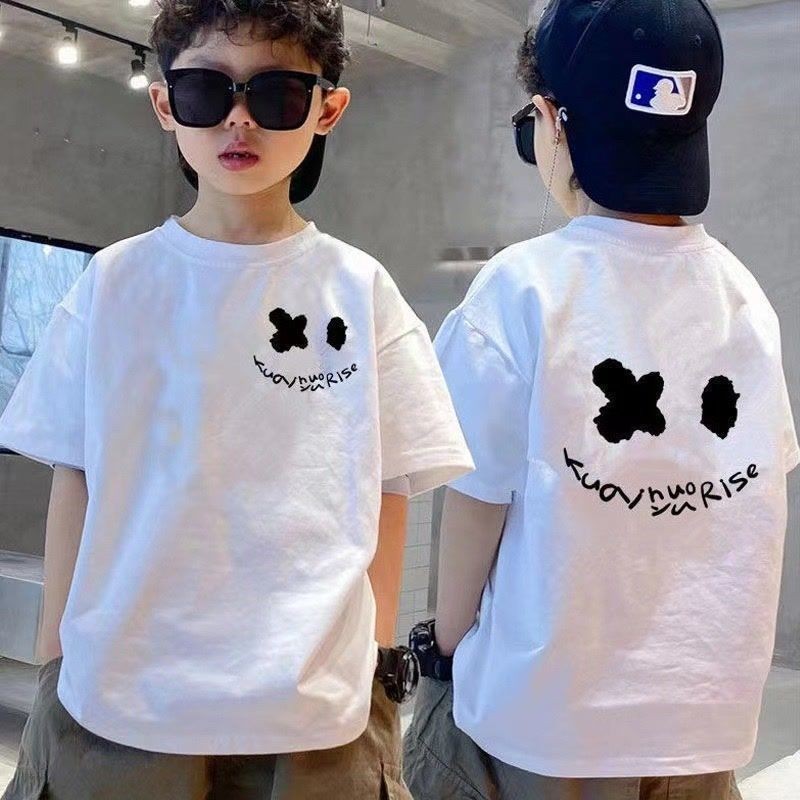 เด็กเด็กเสื้อผ้าเด็กชายแขนสั้นบางรูปแบบใหม่ด้านบนหลวมเสื้อยืด