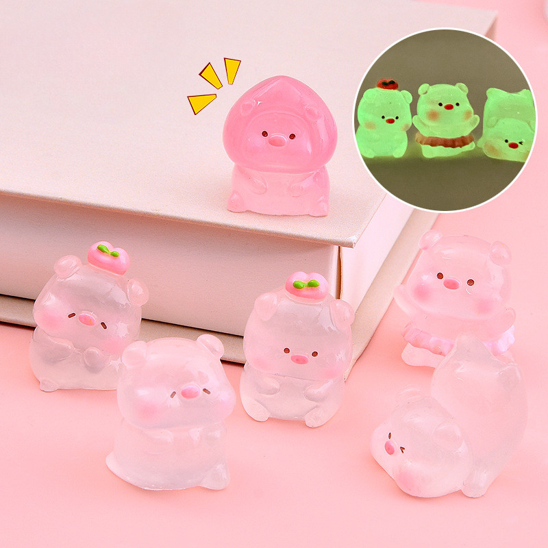 การ์ตูนหมูเรืองแสงสามมิติ ทําเอง เรซิ่นตกแต่ง