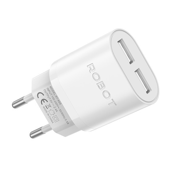 AL ROBOT RT K6S BATOK CHARGER / HEAD CHARGER ADAPTER 2.4A DUAL USB INPUT RT-K6S สีขาว