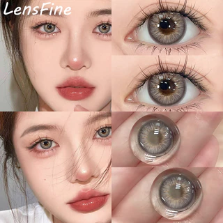 (มีค่าสายตา:0°-800°)คอนแทคเลนส์สายตาสั้นขายดี 1คู่ สีเทาน้ำตาล 1ปี 14mm มินิคอนแทคเลนส์สี จัดส่งฟรี