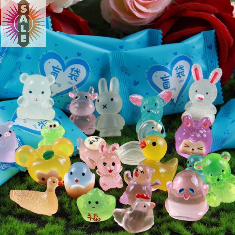 Ap 10 ชิ้น/เซ็ตสัตว์เล็ก Luminous Stereoscopic Blind Bag Shining at Night เครื่องประดับเด็ก Miniature สัตว์น่ารักรุ่นที่