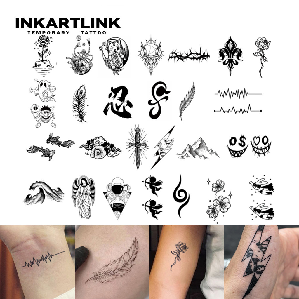 ซีรีส์ 2 ขนาดเล็กยอดนิยม สติกเกอร์รอยสักชั่วคราว รอยสักมายากลกันน้ำติดทนนาน รอยสักปลอมยาวนานถึง 15 วัน รอยสักกึ่งถาวร