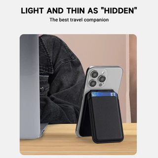 Magnetic ที่ใส่บัตร 2 in 1 ที่ใส่บัตร For iPhone ที่วางโทรศัพท์มือถืออเนกประสงค์ พกพาสะดวก จอแนวตั้งและแนวนอน มั่นคง