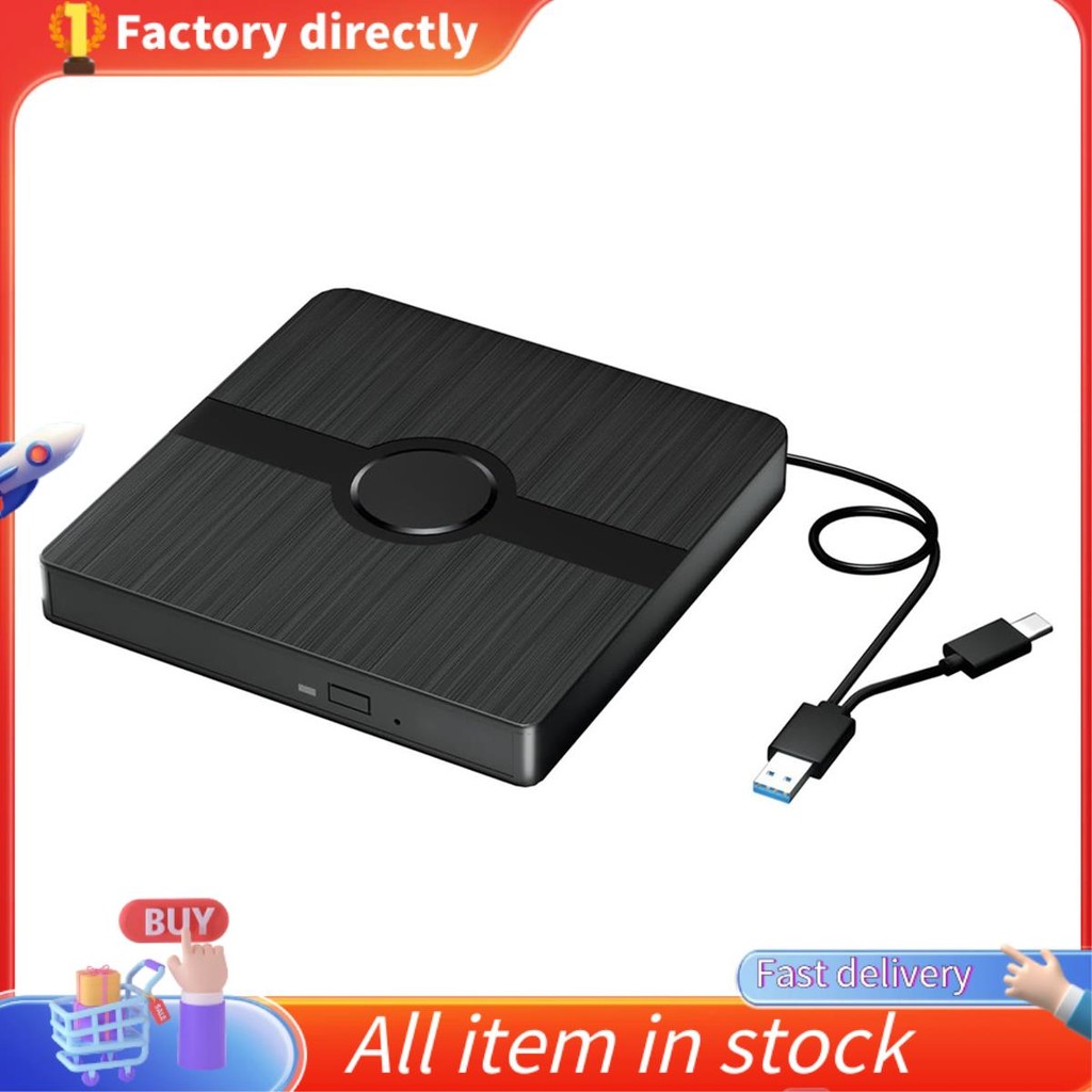 ไดรฟ์ Blu Ray ภายนอก,CD/DVD Burner Player พร้อมการตรวจสอบอ่าน/เขียนเครื่องเล่น Blu-Ray แบบพกพาสําหรั