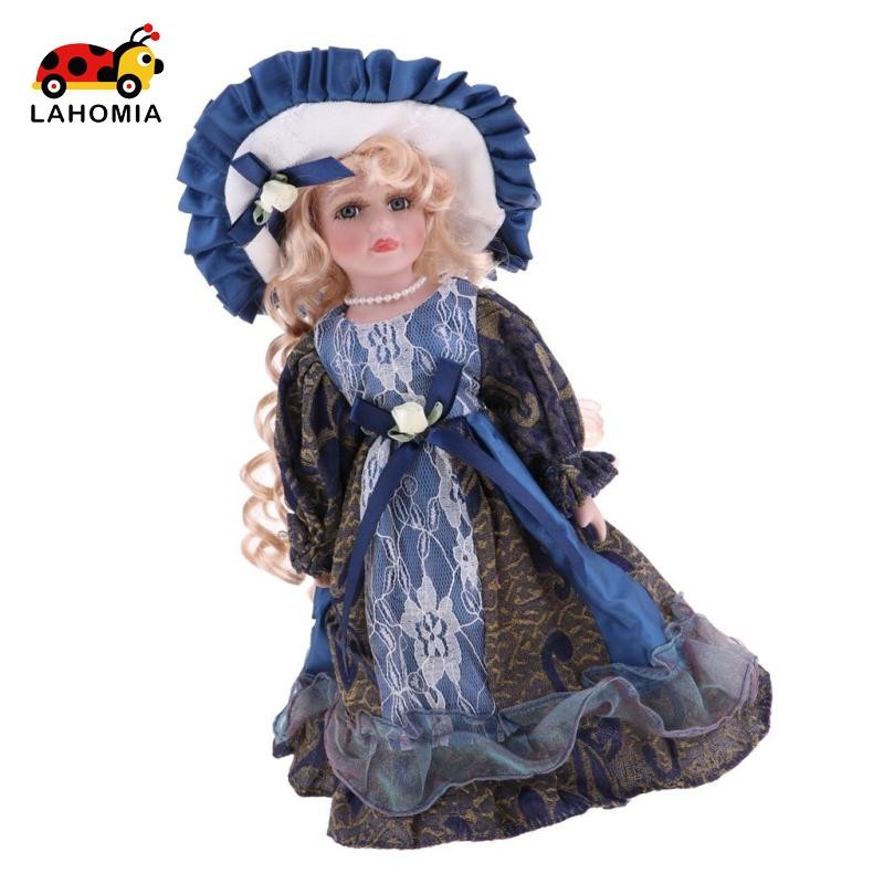 LAHOMIA 30CM Umbrella Porcelain Doll Collectible Miniatures สวย Victorian Woman
