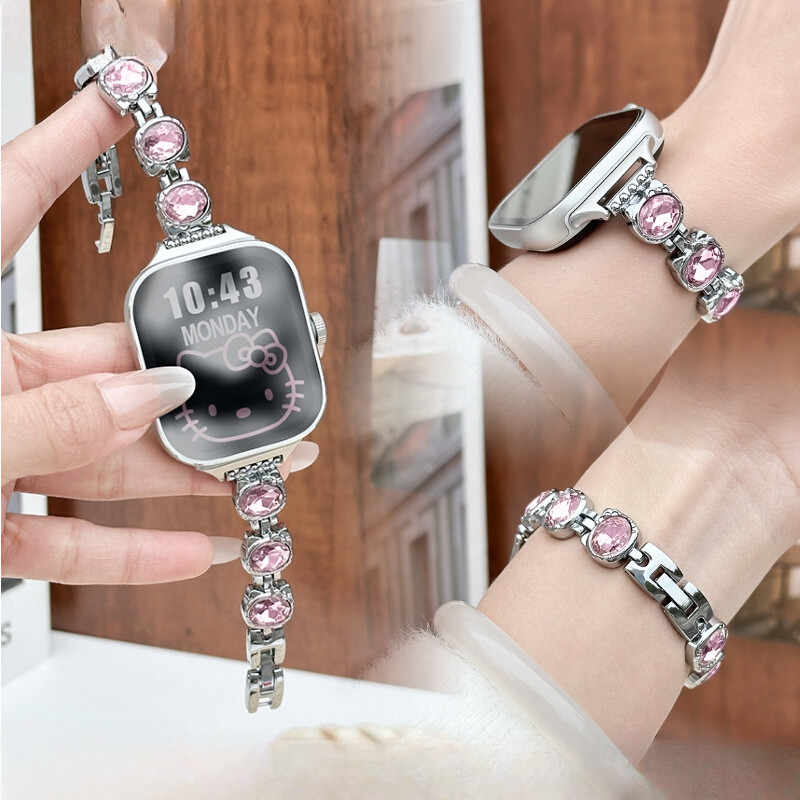 สายรัดเครื่องประดับ KT Diamond Metal Strap สำหรับ Redmi Watch 5 4 3 Active Smartwatch Band Redmi Wat