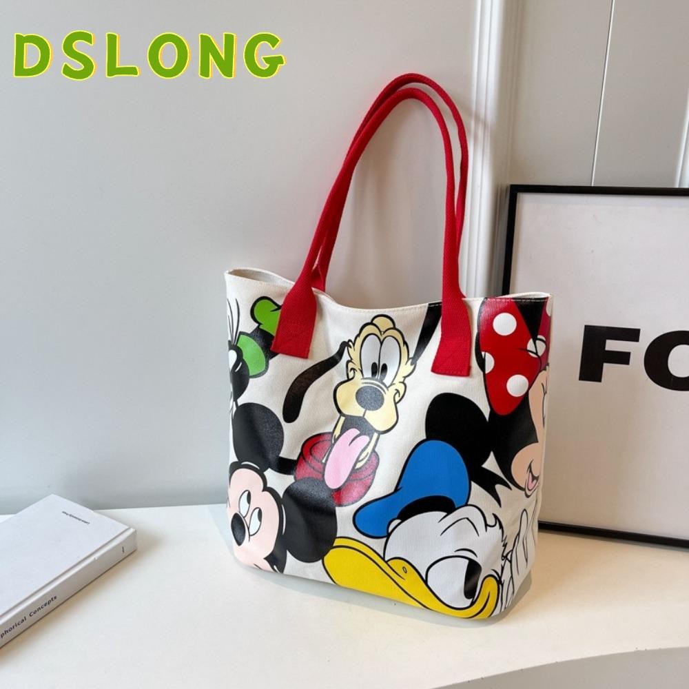 DSLONG Mummy Bag, Cartton กระเป๋าผ้าใบความจุขนาดใหญ่, น่ารักสบายๆทนทานกระเป๋าสะพายไหล่เดี่ยวของผู้หญิง