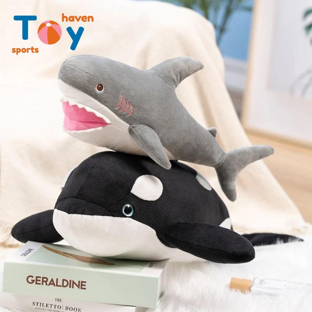 กีฬาHAVEN จําลอง Killer ตุ๊กตาปลาวาฬ,คอลเลกชันสัตว์การ์ตูน Great White Shark ของเล่นตุ๊กตา,มาพร้อมกั