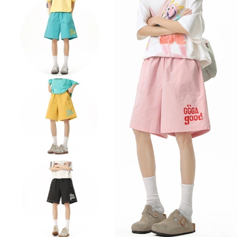 SUIKONE ซุยโคเนะ ฤดูร้อน โดปามีน แห้งเร็วกีฬากางเกงขาสั้นชายหาดผู้ชายและผู้หญิงบางทุกการแข่งขันพิมพ์ตัวอักษร