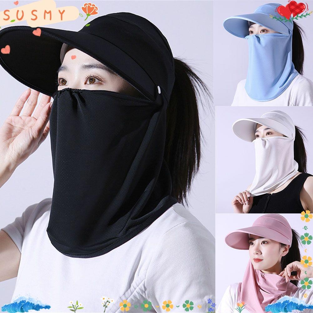 JU8 SUSHENEN ผู้หญิงคอหมวกกีฬาฤดูร้อนเดินป่า Anti UV หญิงกลางแจ้งพับปีกกว้าง