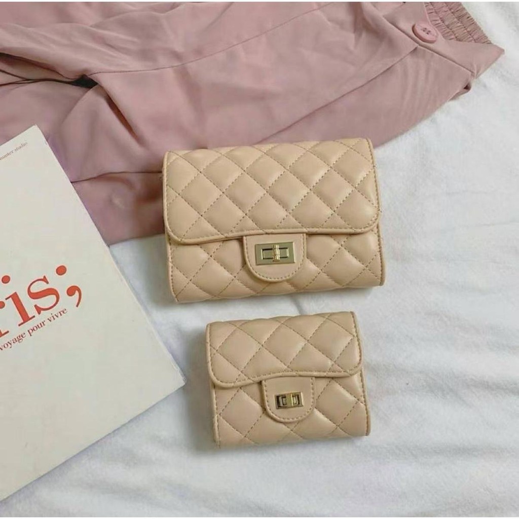 【พร้อมส่ง】กระเป๋าสตางค์ กระเป๋าถือ สะพายข้าง หนัง PU สไตล์เกาหลี
