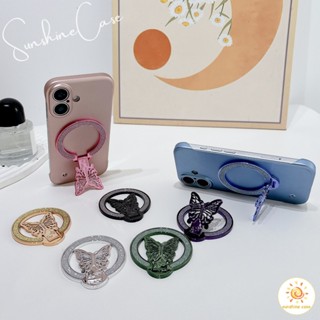 ขาตั้งติดเคสมือถือ วงแหวนแม่เหล็เพชร ผีเสื้อสวยงาม การชาร์จ …