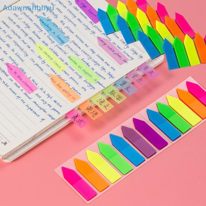 Adhyu 100 แผ่นกระดาษเรืองแสงรูปลูกศร Self Adhesive Memo Pad Sticky Notes TH