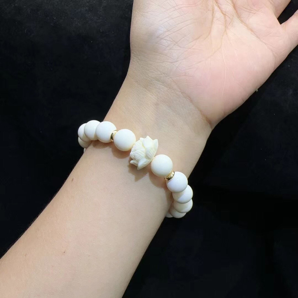 2025 สไตล์ใหม่ 10 มม. ผลงาช้างสร้อยข้อมือผลไม้ Lotus อุปกรณ์เสริม Wenwan สร้อยข้อมือสร้อยข้อมือ20250510