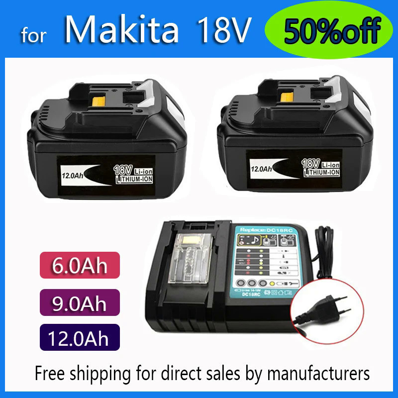 100% สำหรับ Makita 6Ah/9Ah/12Ah สำหรับ Makita 18V แบตเตอรี่ BL1830B BL1850B BL1850 BL1840 BL1815เปลี