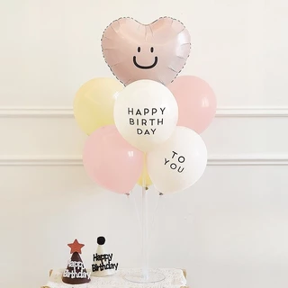 ส่งไว|ถูก ขนาด18นิ้ว แมท ลูกโป่งหัวใจ（มีฐานบอลลูน）ลูกโป่งฟอยล์ หัวใจ หน้ายิ้ม ลูกโป่งวาเลนไทน์ ลูกโป่งบอกรัก