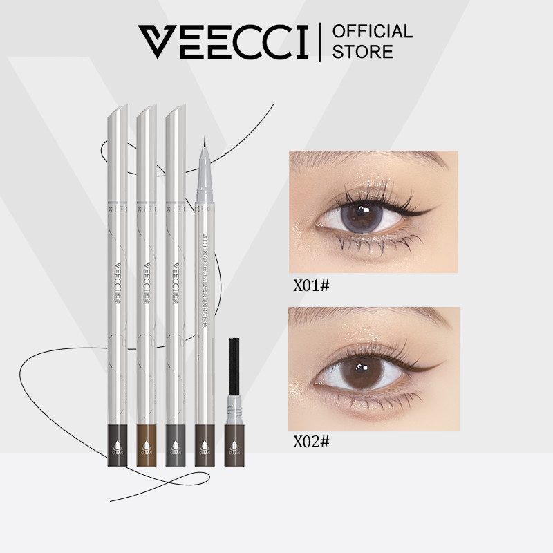 VEECCI อายไลเนอร์ ของเหลว 0.01MM อเนกประสงค์ กับ บาร์อาหารเสริม หัวปากกา ติดทน 0.3ml